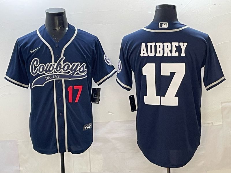 Men 2025 Dallas Cowboys #17 Aubrey blue Joint Name Nike Limited NFL Jersey style 022